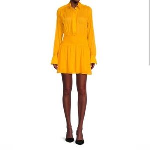 Rag & Bone Bailey Yellow Long Sleeve Mini Dress